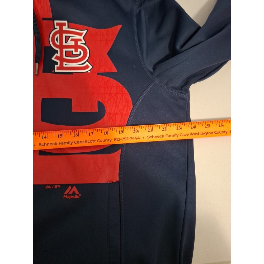 St.Louis Cardinals Large Majestic Full Zip Blue Hoodie - Picture 6 of 9